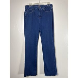 NYDJ Jeans Womens Size 10 Mid Rise Barbara Boot Jeans Dark Wash Boho